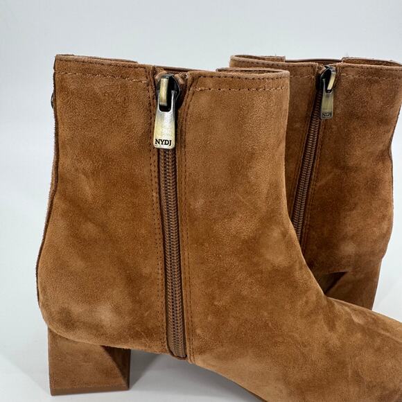 NYDJ Women's Brown Suede Leather Scooter Chelsea Boots Square Toe Size 6 - Picture 6 of 12